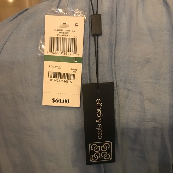 {Cable & Gauge}NWT•Chambray Blouse - Picture 6 of 6